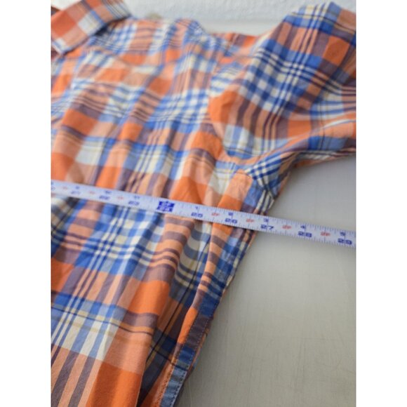 Southern Pines Shirt Mens 2XL Orange Blue Plaid Button Down 100% Cotton Casual - Picture 8 of 10